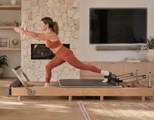 nexace Pilates Reformer Machine, Wood Foldable Pilates Machine Equipment for Home Workout