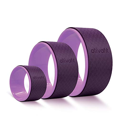 ATIVAFIT Sports Yoga Wheel Set, 3 Pack Yoga Roller Rad for Back Pain and Improving Your Yoga Poses, Perfect for Stretching, Improving Flexibility and Backbends (12 inch, 10 inch, 5 inch)