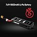 Force1 MJX Bugs 3 LiPo Battery - 7.4V 1800mAh Rechargeable LiPo Battery F100 and F100 Ghost Quadcopter Drone