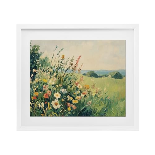 Stupell Industries Vintage Wildflowers in Field White Framed Print Under Glass…