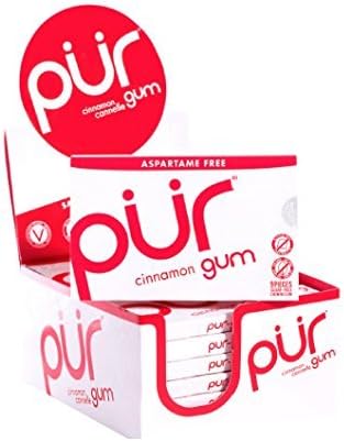 PUR Gum Aspartame Free Cinnamon Gum, 9 Count (Pack of 12) by PUR Gum