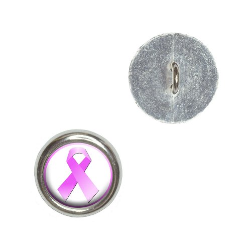 Breast Cancer Pink Ribbon Metal Craft Sewing Novelty Buttons - Set of 4