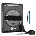 Cellular360 Shockproof Case for iPad 2 iPad 3 iPad 4 with a 360 Degree Rotatable Kickstand,Adjustable Handle and Shoulder Strap (Black)