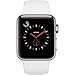Apple Watch Series 3 (38MM, GPS + Cellular, Stainless Steel Case, White Sport Band)(Renewed)