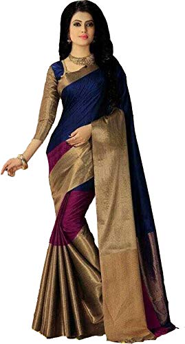 Women's Cotton Silk Saree With Blouse Piece