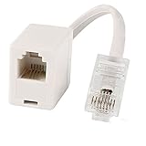 Jekewin Telephone RJ11 6P4C Female to Ethernet RJ45 8P8C Male Adapter