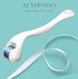 Derma Roller Kit - 540 ultra sharp TITANIUM micro needles.25mm microneedle roller for face, micro roller, includes storage case, Almondo Advanced Skin Care derma roller system with travel case