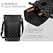 OPUX Insulated 2 Bottle Wine Carrier | Wine Tote Bag Cooler with Shoulder Strap and Leather Design | Padded Wine Bottle Carrying Bag for Travel Picnic -Checker Black