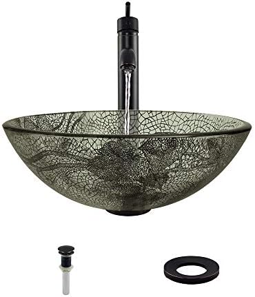 The MR Direct 624 Antique Bronze Bathroom 718 Vessel Faucet Ensemble (Bundle - 4 Items: Vessel Sink, Vessel Faucet, Pop-Up Drain, and Sink Ring)