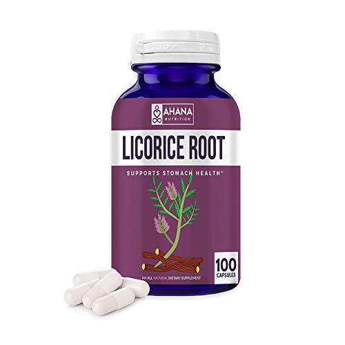 Licorice Root Powder Capsules by Ahana Nutrition Licorice Root Extract for Upset Stomach