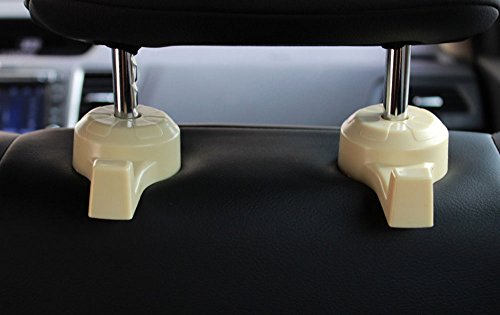 Daycount 4 Pcs Universal Car Truck SUV Seat Back Hanger Organizer Hook Headrest Holder Backrest Hook for Automobile (Beige) - Thumbnail 4