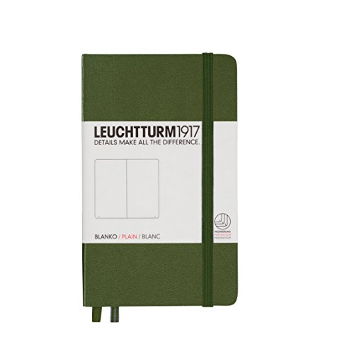 Leuchtturm1917 Classic Hardcover Plain Pocket Notebook Army