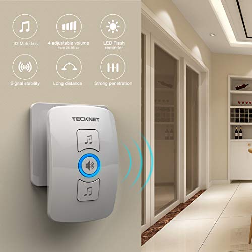 5 Wireless+Doorbell+TeckNet+Waterproof+Operating