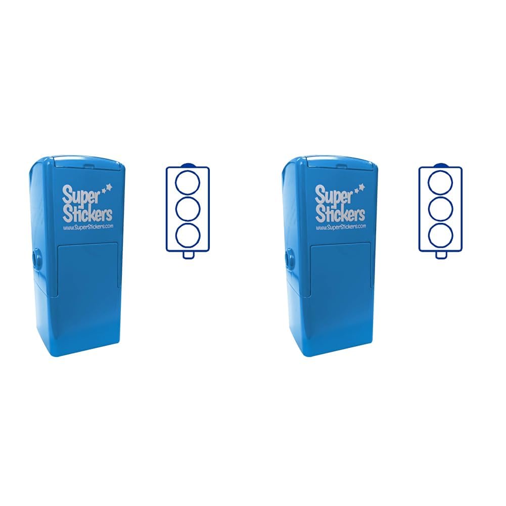 SuperStickers Traffic Light Pre-Inked Stamper,DST035, Blue (Pack of 2) — image 1