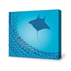 Canvas Wall Art A School of Fish Pictures Home Wall Decorations for Bedroom Living Room Paintings Canvas Prints Framed - 12x12 inches