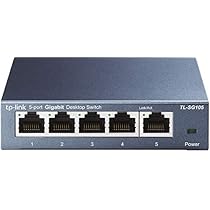 TP-Link TL-SG105 - Switch Gigabit de Escritorio Red con 5 Puertos (10/100/1000 Mbps, Carcasa de Acero, Plug and Play, Ahorro de Energía, EU Plug)