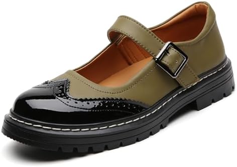 Amazon.com | MIOKE Women's Two Tone Flat Mary Jane Oxford Shoes