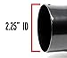 Black Powder Coated Exhaust Tip with Angle Double Wall 2.25