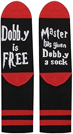 Crew Casual Socks, Master has given Dobby a sock Dobby is Free, Combed Novelty Socks For Men & Women