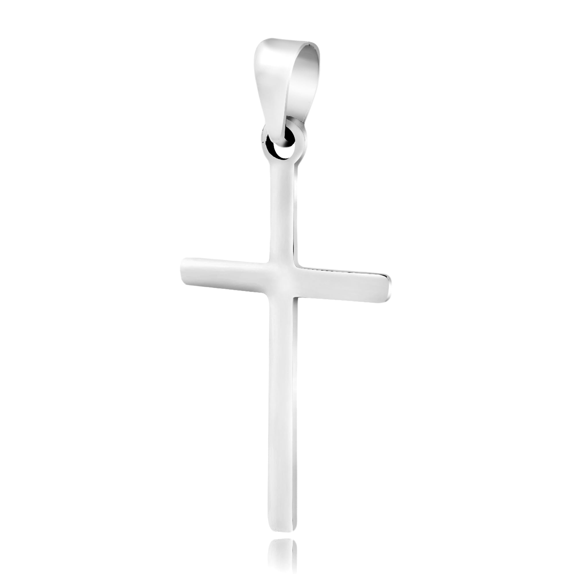 AeraVida Simple Christian Plain Cross Polished .925 Sterling Silver Pendant