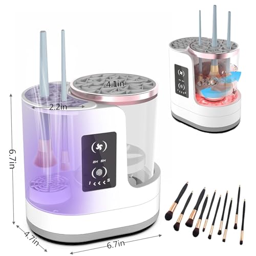 Beauenty Makeup Brush Cleaner Machine,3 In 1 Electric Makeup Brush Dryer Holder, Automatic USB Cosmetic Brushes Cleaner Tool For Clean Beauty Essentials For All Size Beauty Makeup Brush Set