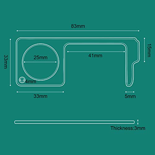 PHYLES Ouvre-porte sans contact de sécurité, en laiton et nickelé, outil à main sans contact, facile à transporter, outil pour poignée de porte publique en plein air avec écran tactile - 2 pièces