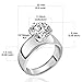 FlameReflection Stainless Steel 4 Carat Round Cubic Zirconia CZ Engagement Women Wedding Solitaire Promise Bands Ring size 6