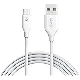 Anker PowerLine Micro USB (6ft) - Durable Charging Cable, with Aramid Fiber and 10000+ Bend Lifespan for Samsung, Nexus, LG, Motorola, Android Smartphones and More (White)