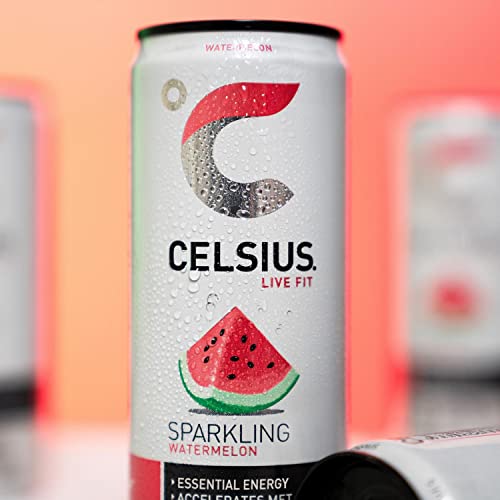 CELSIUS Sparkling Watermelon, Functional Essential Energy Drink 12 Fl