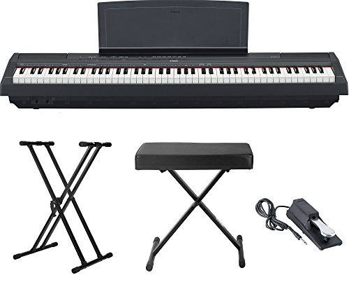 Yamaha P115B 88-Key Graded Hammer Standard Digital Piano Bundle with Knox Double X Stand and Knox Large Bench
