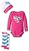 PUMA Baby Girls' 3-Piece Bodysuit and Hat Box Set