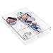 mDesign Closet and Dresser Drawer Storage Organizer Tray: Divided Bin for Socks, Leggings, Tights, Watch, Scarves, Jewelry, Reading Glasses – 4 Compartments, Clear