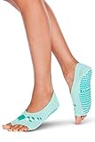 Tucketts Womens Pilates Socks, Toeless Yoga Non Slip Skid Grip Low Cut Socks for Barre, Studio, Bikram, Ballet, Dance - Ballerina Style - Ballerina Style (Mint)