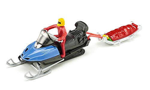 siku 1684, Snowmobil mit Rettungsschlitten, Metall/Kunststoff, Multicolor, Mit Fahrer und geborgener Person – Bild 2