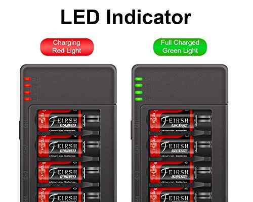 Arlo CR Rechargeable Batteries Upgrade 4 Pack 123A 3.7V 800mAh Protected Batteries with Case and Arlo Battery Charger for Arlo VMC3030 VMK3200 VMS3330 3430 3530 Wireless Security Cameras Alarm System