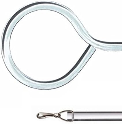 60" Heavy Duty CLEAR ACRYLIC 4" Loop HANDICAP Easy Grab DRAPERY BATON Curtain Wand 1/2" THICK with Stainless Steel Snap Hook - ADA Compliant (Single)