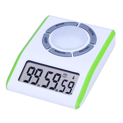 AIMILAR Digital Countdown Repeat Cycle Timer - Count Up Down Loop Timer Clock for Kitchen Cooking Kids Games Students Teacher (Green)
