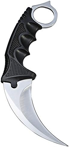 RoyalTop Counter Strike Claw Knife Handmade Hunting Knives Fighting Claw Tactical Survival Pocket Neck Knife Camping Tool (Silver)