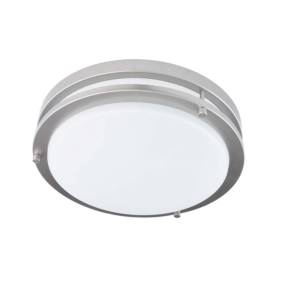 Photo 1 of Good Earth Lighting Jordan 17-inch LED Flush Mount – Satin Nickel, Dimmable, 2250 Lumen, 3000K, 50,000 Hour Rated Lamp Life