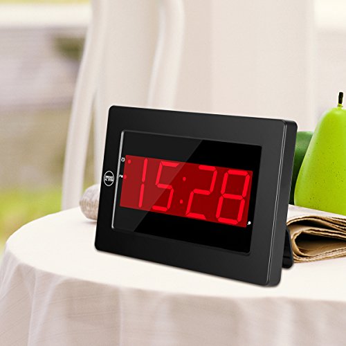 Digital Wall Clock Timegyro LED Alarm Clock Battery Powered Only with
