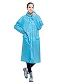 AIRCEE Lightweight Easy Carry Poncho Wind Hooded Jacket Raincoat (Blue)