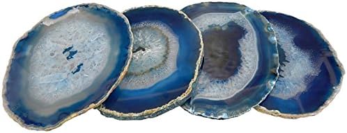 Bartky Minerals Agate Coaster-Blue-Set of 4