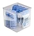 mDesign Bathroom Vanity Organizer Bin for Heath and Beauty Products/Supplies, Lotion, Perfume - Cube, Clear
