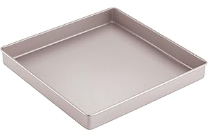 CHEFMADE 11-Inch Baking Sheet Pan, Non-Stick Square Jelly Roll Bakeware for Oven Roasting Meat Bread Battenberg Pizzas Pastries 11.2" x 11.2" x 1.4" (Champagne Gold)