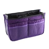niceeshop(TM) Fashion Multi-function Travel Makeup Insert Handbag Organiser Purse Large liner Organizer Pouch Bag (Purple)