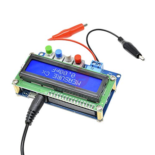 1602 LCD Digital L/C Meter Inductance Capacitance Tester Autoranging LC100-A Inductor Capacitor Meter with Alligator Test Clip