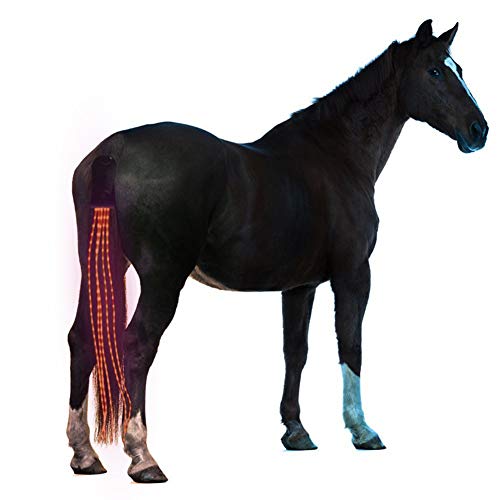 Flytianmy 100CM Horse Tail USB Lights Chargeable LED Horse Harness Equestrian Outdoor Sports The Lights Horse Tail Red - Thumbnail 7