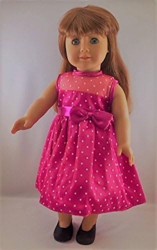 Jiminees Doll Clothes Polka Dot Party Dress with Shoes. Fits 18” Dolls Like American Girl