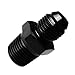 6AN Flare to 1/4 NPT Male Fuel Hose Fitting Adapter JIC 9/16-18 AN6 Male to 1/4 inch Male NPT Thread Pipe Adaptors Black Aluminum Anodized