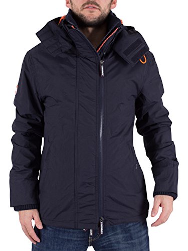 Superdry Men's Pop Zip Hood Arctic Windcheater Jacket, Blue, Small